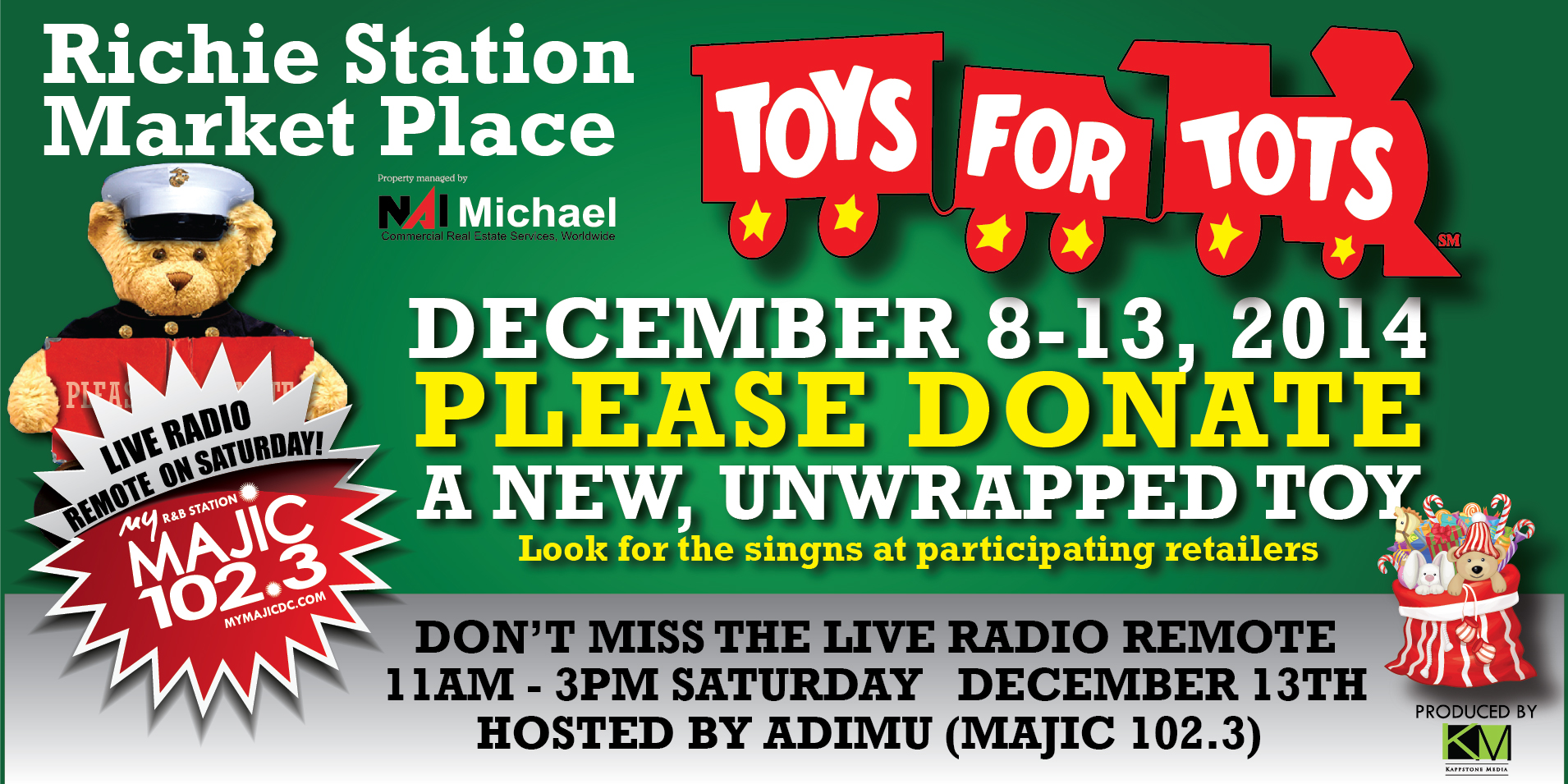 Donate Toys for Tots!!! Majic 102.3 92.7