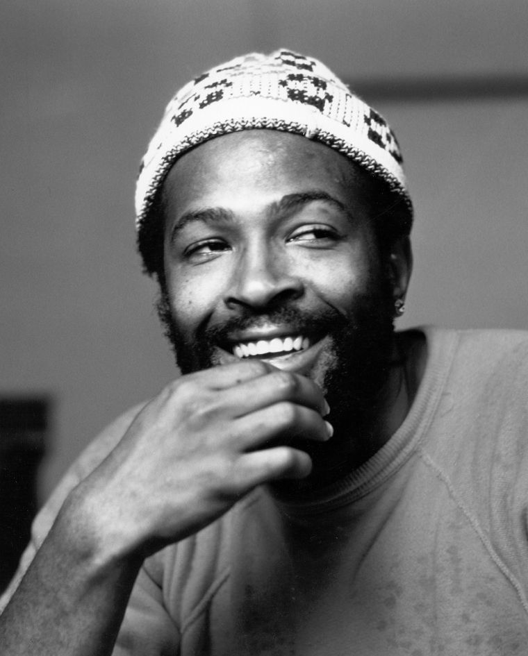 Marvin Gaye Portrait Wearing White Cap