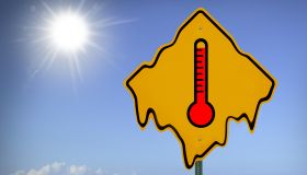 High temperature sign, close-up (digital composite)