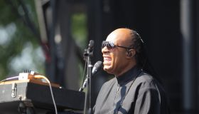 Stevie Wonder performs during a surprise pop up show at Armory Mall