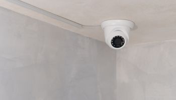 CCTV. Office portable surveillance camera. Control of ongoing events in the room