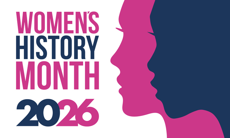 Women's History Month. Celebrated annual in March, to mark women’s contribution to history. Female symbol. Women's rights. Girl power in world. Poster, postcard, banner. Vector illustration