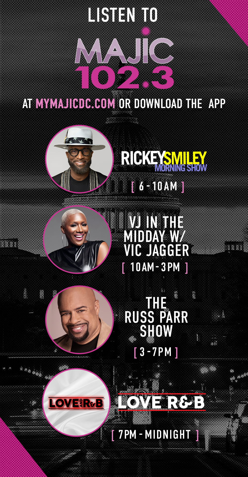 russ parr tune in graphic